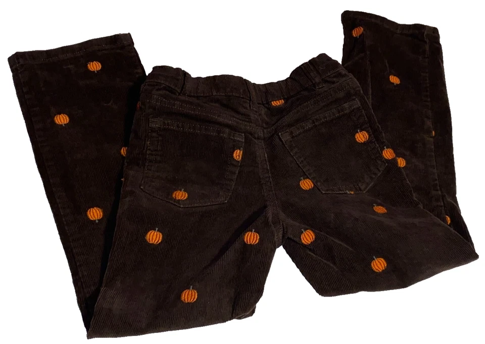 K1!ВАУ! Праздничные брюки Gymboree 6 для мальчиков коричневые вельветовые с вышивкой ТЫКВА - Изображение 3 из 4