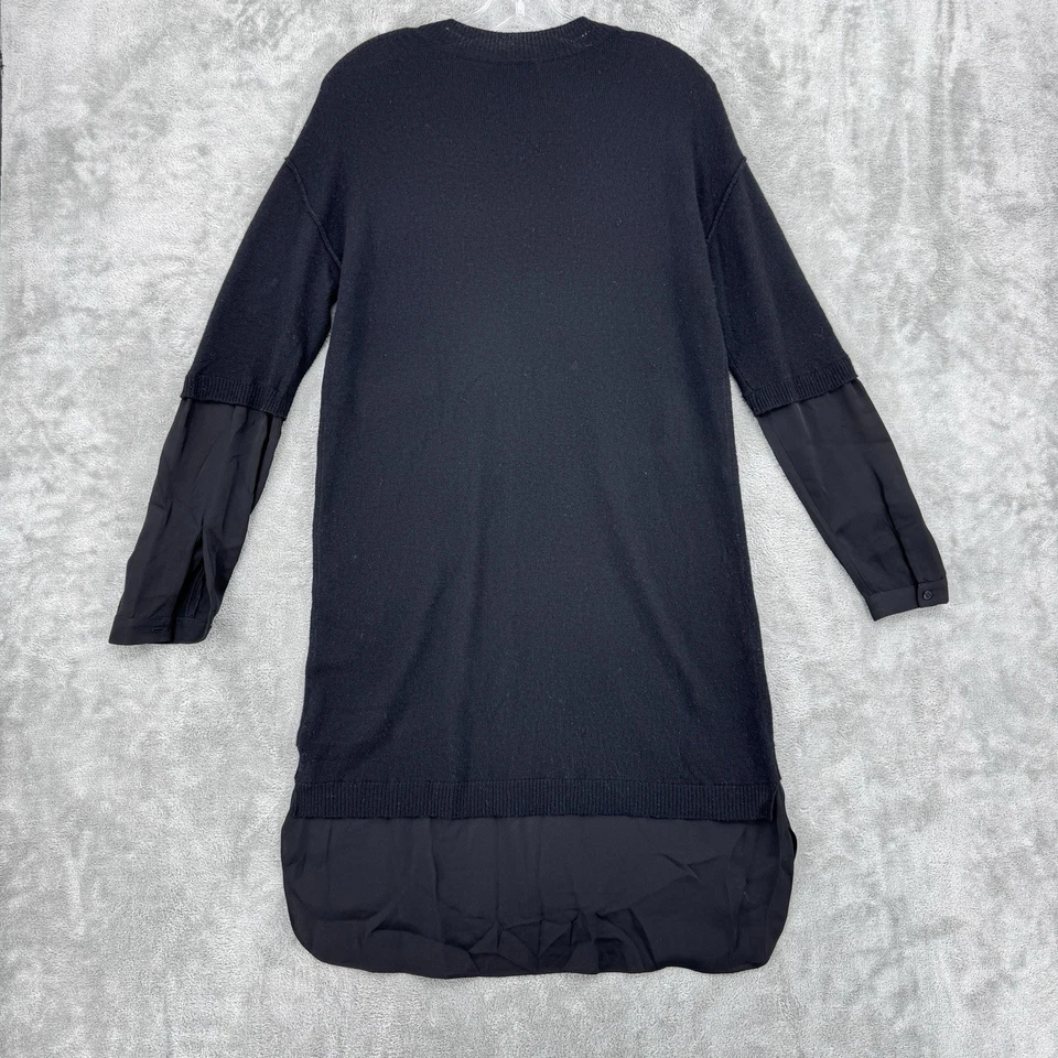 Halston Heritage Sweater Dress Medium Wool Cashmere Silk Minimalist High Low - Image 2 of 4