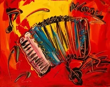 ACCORDEON    Modern Abstract   Original Oil Painting  IMPRESSIONIST DRD23