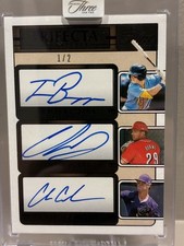 2025 Panini Three and Two - Trifecta Auto Bazzana Burns Condon TRI-FRP 1/2 (RC)