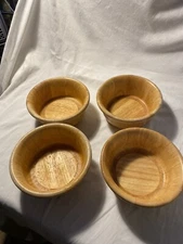 Set of 4 The Cellar for Macy's Wooden Salad Serving Bowls 7 Inch