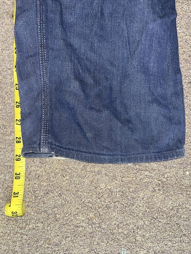 70s Indigo Dark Wash 'Fir' Denim Workwear Utility Dungaree Bib Overalls - Picture 24 of 24