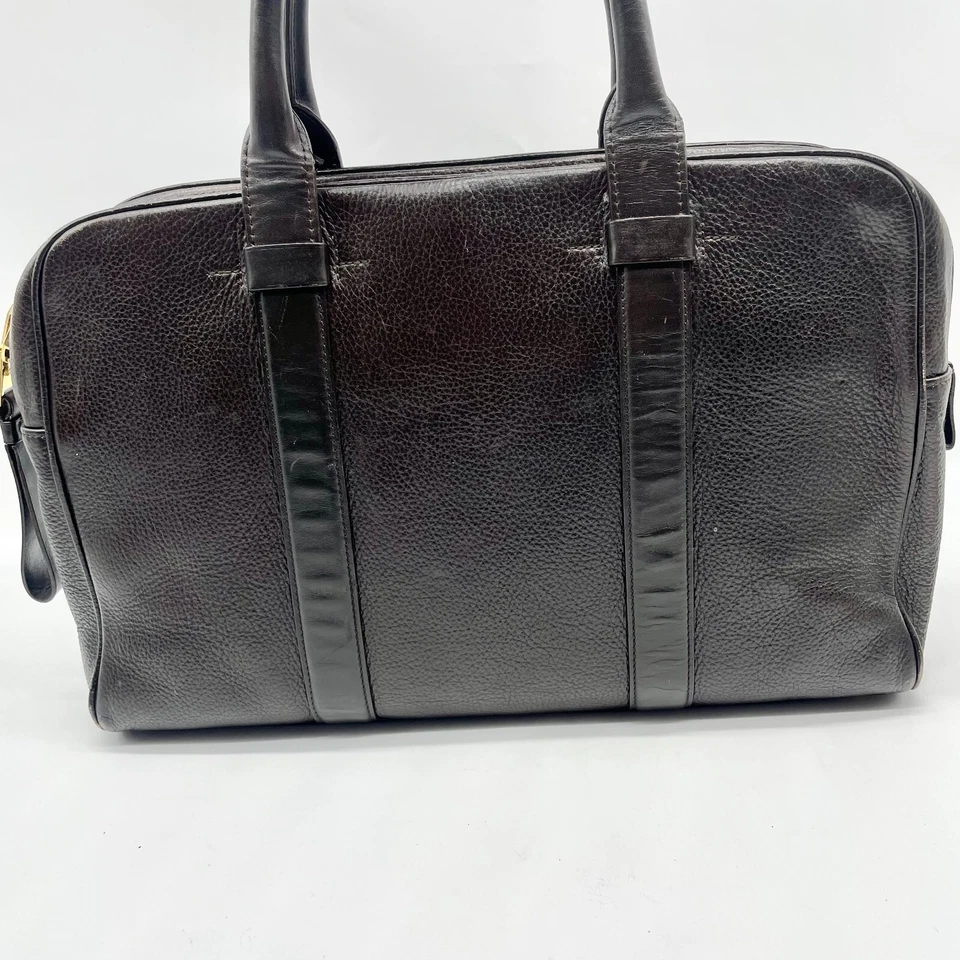 Tom Ford Maletines Bolso de Negocios Bolso de Mano Cuero Marrón H0188T Auténtico Foto 4 de 4