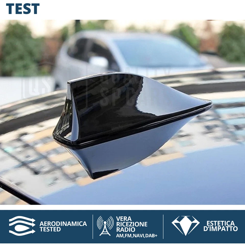 ANTENNA PINNA SQUALO Nera PER Mini R56 Adesiva VERA Ricezione RADIO AM-FM-DAB - Immagine 3 di 4