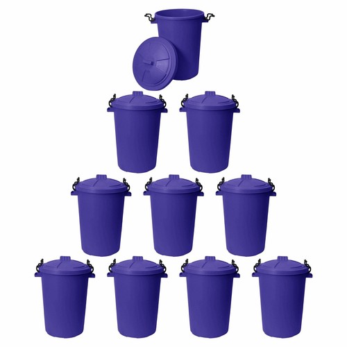 10 x Large Dustbins With Lids For Kitchen Garbage Waste 50L Bins Wholesale Bulk - Picture 20 of 22