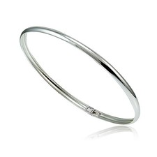 925 Sterling Silver Polished Flex Bangle Bracelet