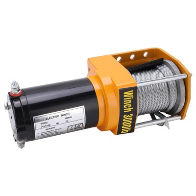 12V Electric Winch Kit With 5mmx10m Rope 3000LB 4 Way Roller Fairlead Wired Con