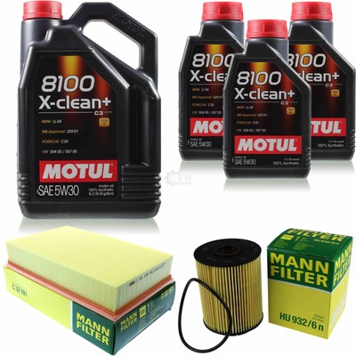 MANN-FILTER Inspektionspaket 8L Motul 8100 X-clean+ 5W-30 für VW Multivan V 3.2