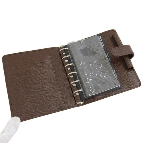 MONTBLANC Notebook Cover Meisterstuck Brown 6 Holes Leather No Box Used - Picture 4 of 7