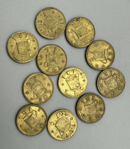 11 Vintage TCT BEER MUG TOKENS