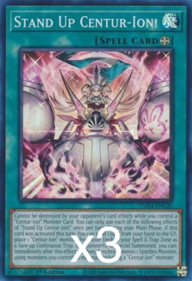 3X Yugioh Stand Up Centur-Ion! VASM-EN020 Super Rare 1st Edition NM