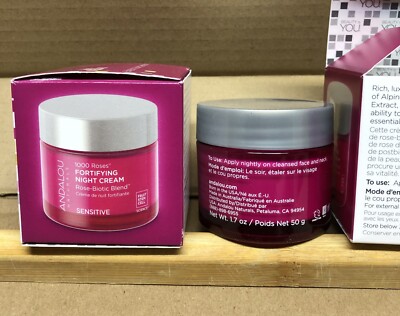2 New Andalou Naturals 1000 ROSES  Fortifying Night Cream 
