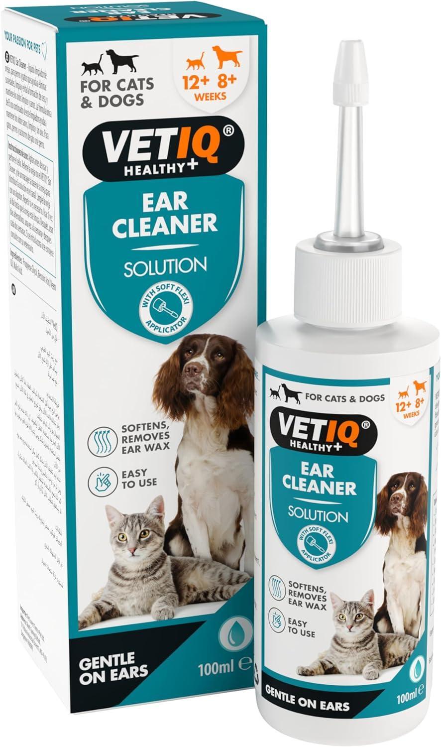 VetIQ - Ear Cleaner for Dogs & Cats - Softens & Removes Wax - 100ml