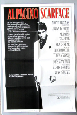 SCARFACE ORIGINAL FOLDED 27X41 MOVIE POSTER 1983 AL PACINO