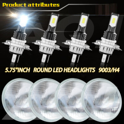  5.75'' 5-3/4'' Round LED Headlights Hi/Lo for Chevy Chevelle 1964-1970 Malibu