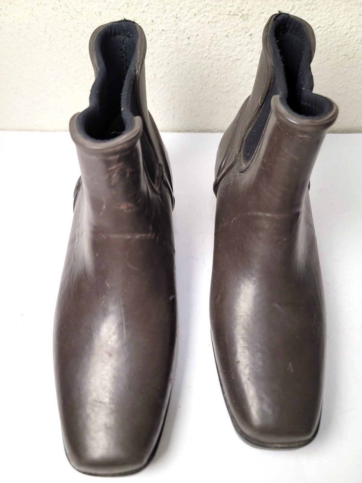 Bogs valerie Women's Brown Ankle Rubber Heel Pump Rain Boots Size 8