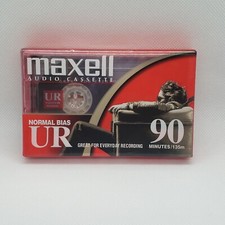 New Sealed Maxell UR 90 Minute Blank Audio Cassette Tape Normal Bias 135m