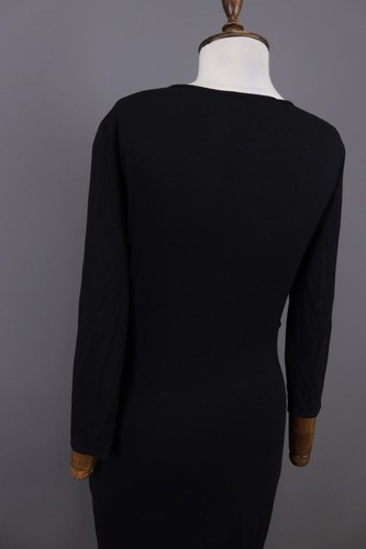 GUCCI Black Long Sleeve Cowl Neck Night Shift A-Line Long Dress Size 40 - Picture 13 of 16