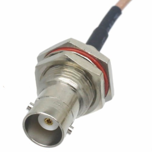 Cavo Adattatore BNC Maschio con Dado Paratia per Connettori SMA Angolo Retto Fem - Zdjęcie 4 z 5