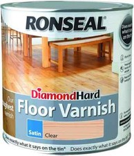 Ronseal Diamond Hard Coloured Interior Satin Floor Varnish 2.5L Clear Satin