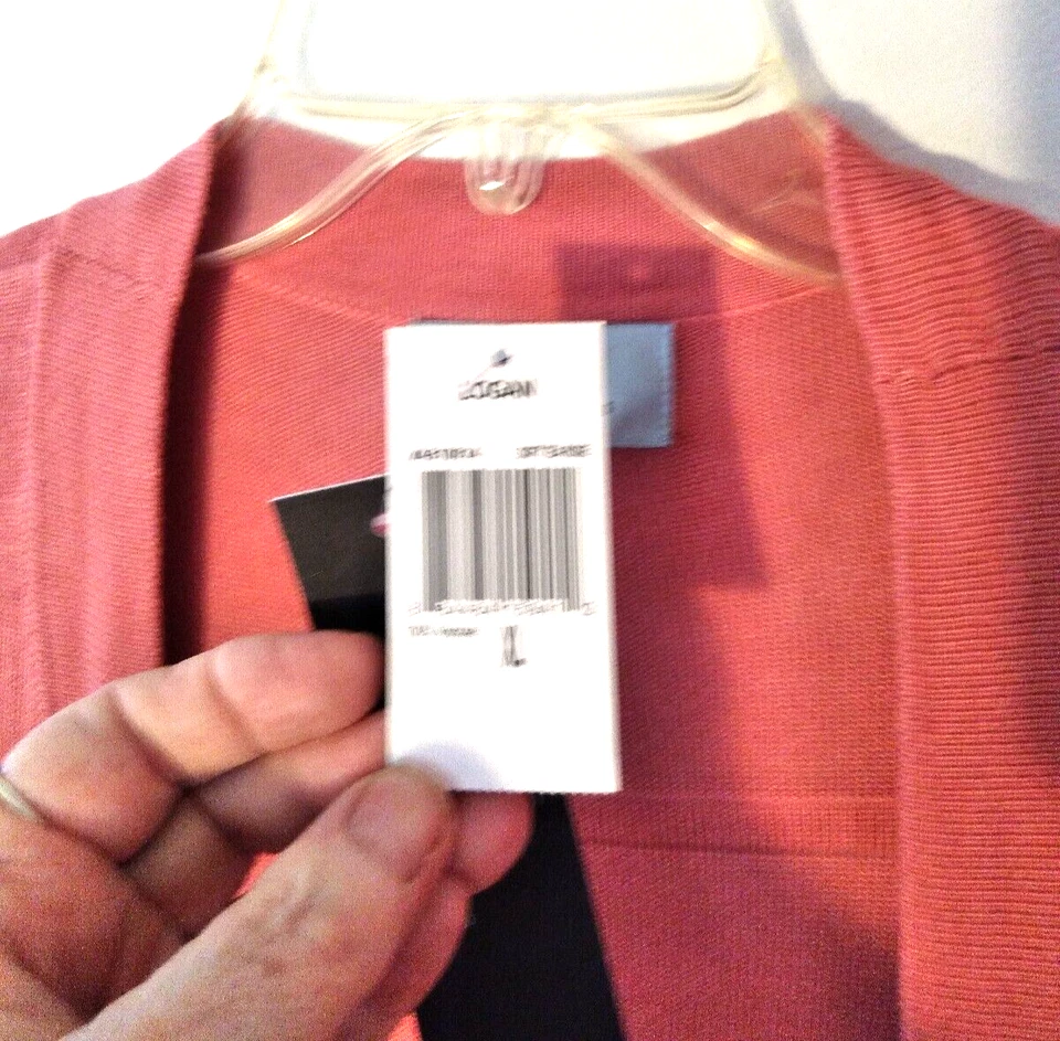 NUEVA CHAQUETA CÁRDIGAN ABIERTA MANGA 3/4 ROSA TÉ SUAVE JOAN VASS PARA MUJER TALLA XL NUEVA CON ETIQUETAS Foto 4 de 4