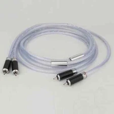 Pair HiFi Audio RCA Cable OCC Copper Silver Plated Cord Hi-end Interconnect Wire
