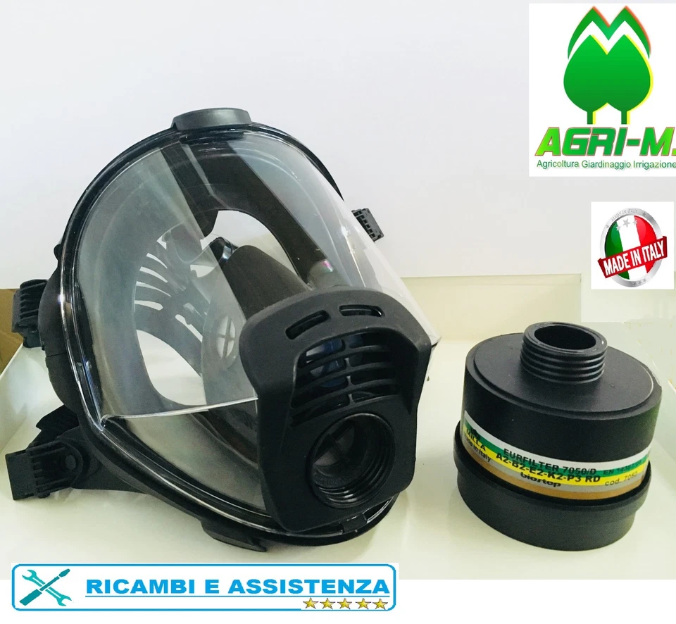 Maschera Panoramica  con filtro A B E K  2 P3  R Pieno facciale Panarea EN 148  - Immagine 2 di 4