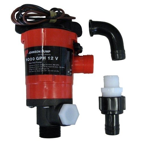 Johnson Pump Twin Port 1000 Gph Livewell Aerating - 12V 48903