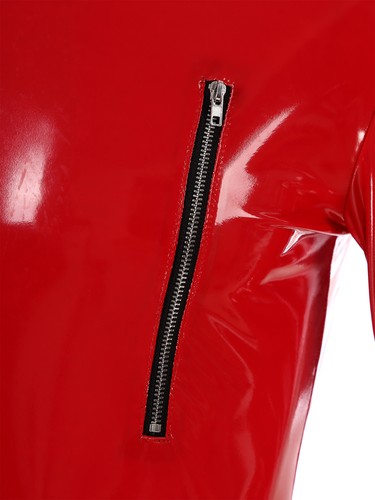 Men's Sexy Faux Leather Bodysuit Latex Long Sleeve Romper Club Party Outfits - Picture 24 of 41