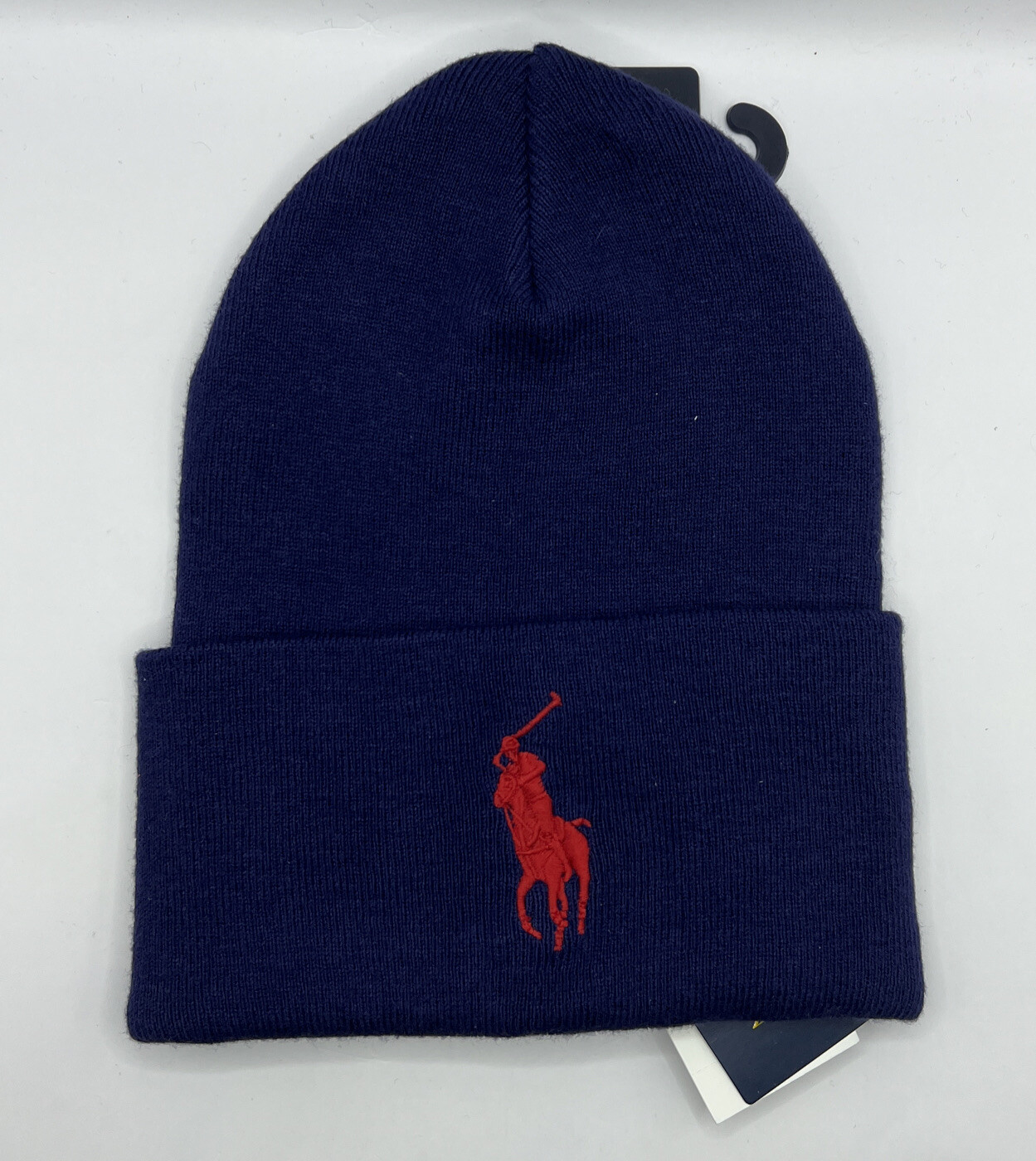 Cappello Berretto Polo Ralph Lauren Uomo Beanie Ricamato Big Pony Navy