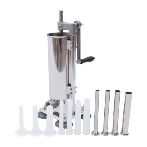 Riempitrice manuale per salsicce insaccatrice pressa per salsicce acciaio inox cuoci salsicce 3L - Foto 11 di 21