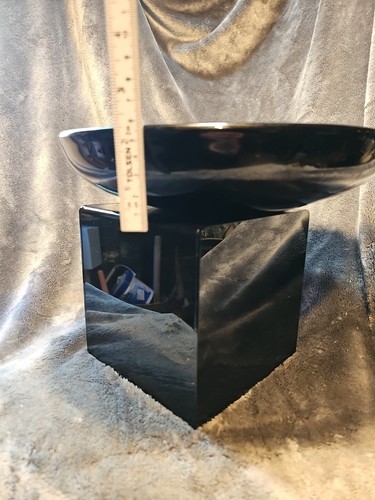 Tiffany! 11 Inch Onyx black Glass Tumb Print Bowl By Elsa Peretti For Tiffany - Picture 9 of 9