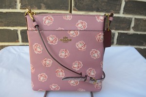 coach kitt messenger crossbody rose print chalk