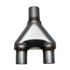 Universal 2.5inch Single 2.25" Dual 13" L Stainless Y-Pipe Adapter Exhaust Pipe