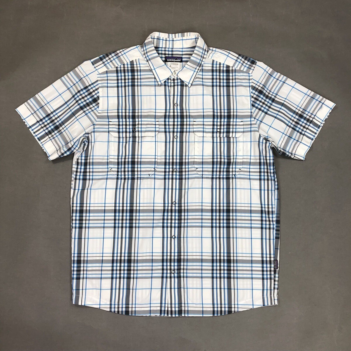 09年製 Patagonia Plaid S/S Shirt ココナッツボタン Patagonia Men's Snap Button Front Plaid Short Sleeve Shirt Size M