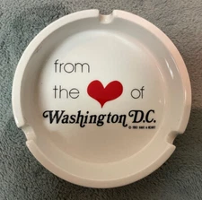 Vintage Ashtray From The ❤️ Of Washington DC White Ceramic Tobacianna