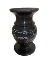 Black Soap Stone Engraved Vase
