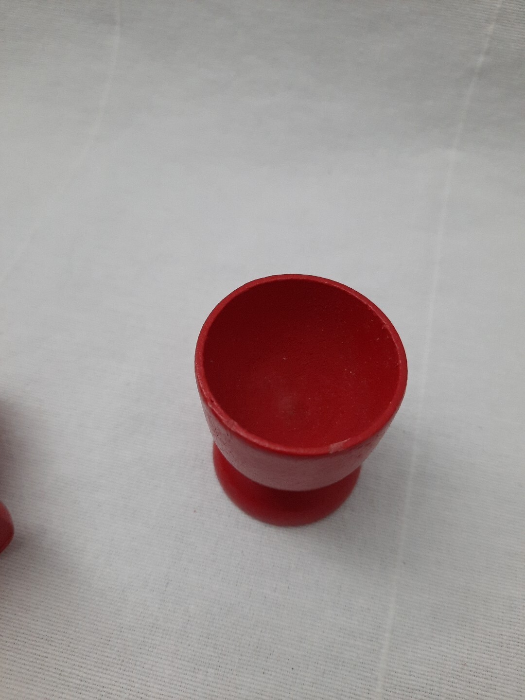 6 VTG Wooden Swedish Scandinavian Folk Style Hand Painted Tole Floral Egg Cups