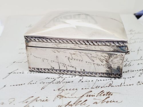 birmingham Antique silver wooden cigarette box - Picture 10 of 12