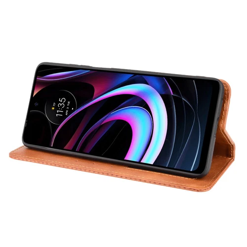 For Motorola Edge (2021) Retro Leather Wallet Flip Stand Case + Screen Protector - Picture 32 of 33