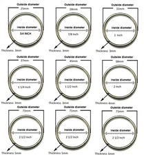 Lot 10 100 metal o-rings welded nickel plated 3/4  1" 1-1/4 1-1/2 2" 2-1/2" Size