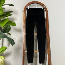 Spanx LARGE Black Velvet Leggings