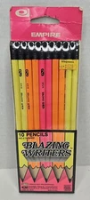 Blazing Writers Neon 10 Pencils No 2 Empire Berol Made In USA Vintage Sealed 
