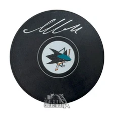 Macklin Celebrini Autographed San Jose Hockey Puck - Fanatics