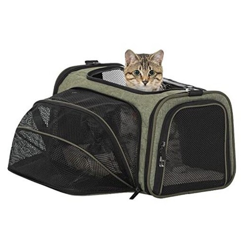 Expandable Rabbit Carrier Small Cat Carrier Airline Approved, 16X10X9 Inches