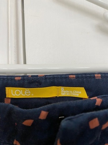 Vintage LOLE Size 8 Slacks Pants Navy Blue w/Square Designs Low Waisted - Picture 3 of 6