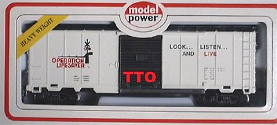 HO SCALE WHITE OPERATION LIFE SAVER LOOK LISTEN AND LIVE BOX CAR 