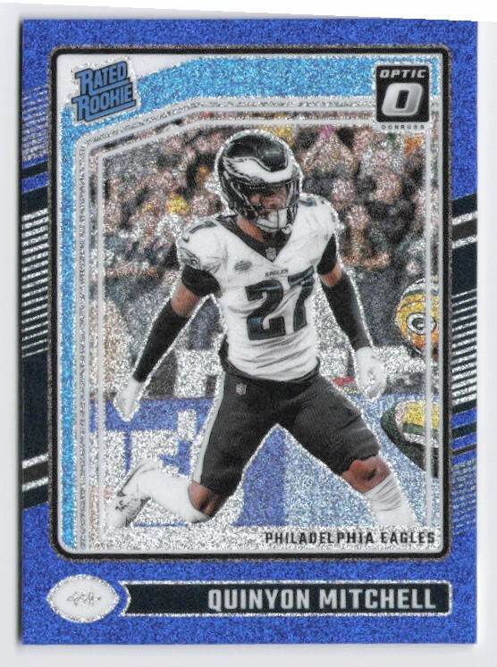 2024 Quinyon Mitchell Rookie Card Donruss Optic Blue Glitter SSP #282 Eagles