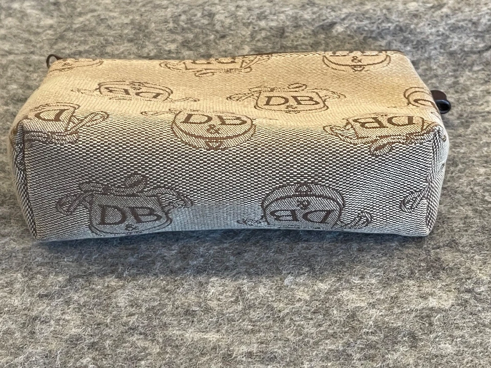 Dooney and Bourke 6” Monedero Dinero en Dinero Tela DB Marrón y Crema Logo Cremallera Foto 3 de 4