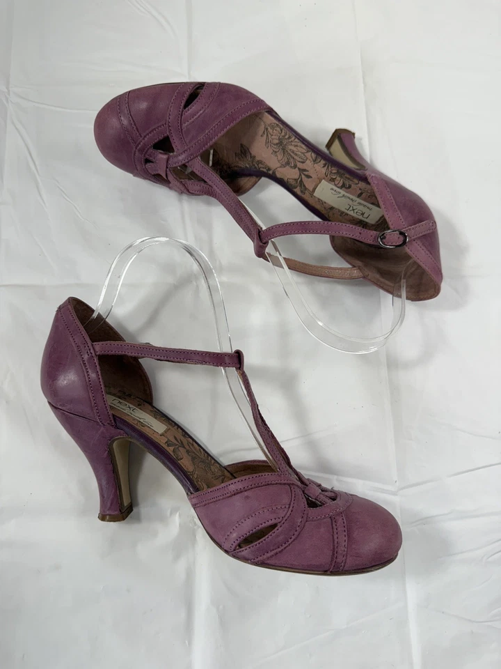 Zapatos de salón NEXT de cuero púrpura talla 9 Foto 4 de 4